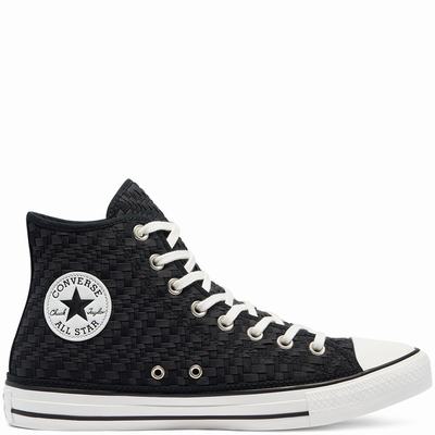 Női Converse Tonal Weaving Chuck Taylor All Star Magasszárú Cipő CO8106325 Fekete/Fehér